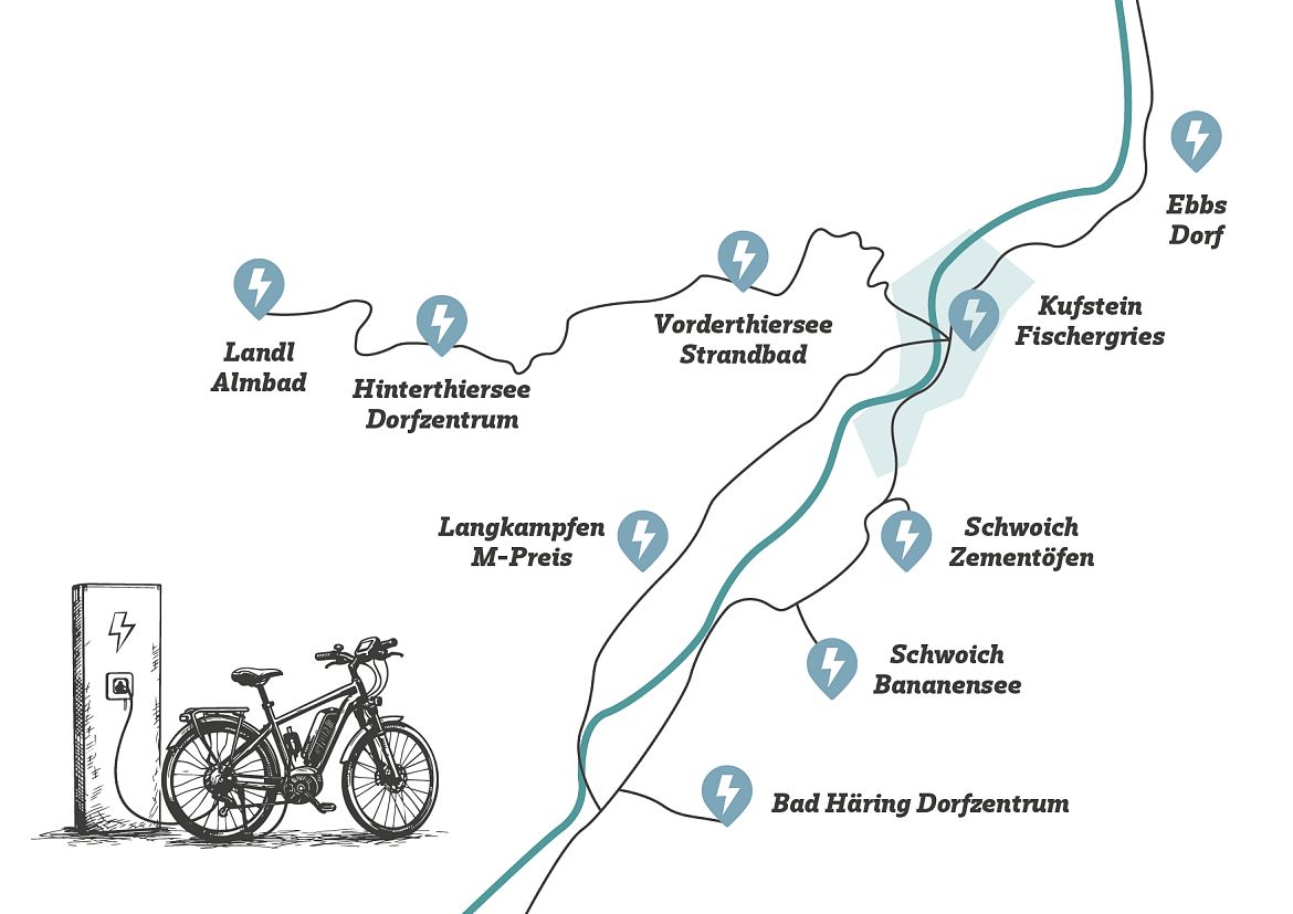 Grafik-E-Bike-Ladestationen