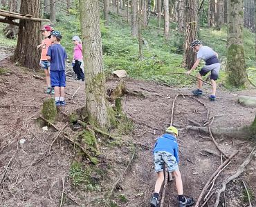 Wir bauen eine Waldkugelbahn mit Andreas